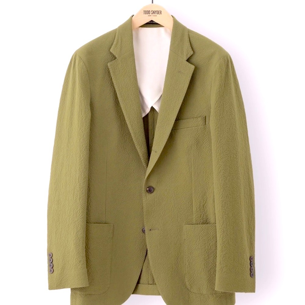 Seersucker Madison Suit Jacket in Olive